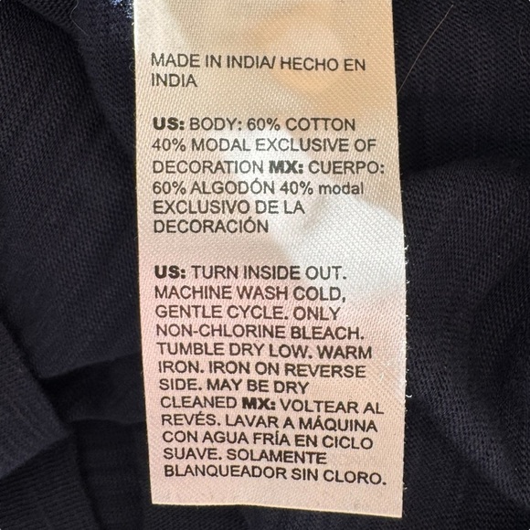 Chico’s XL Navy Blue Sequin T-Shirt C’est La Ve - Picture 7 of 8